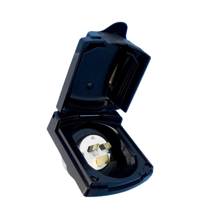 Clipsal External 15AMP Power inlet – Black 