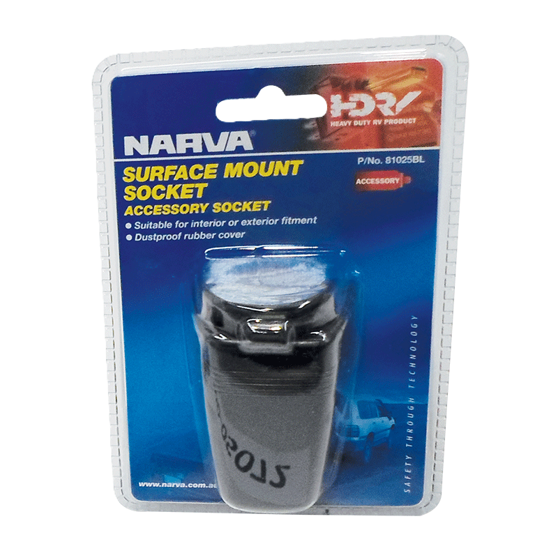 Narva Surface mount socket – accessory socket 81025BL Black 