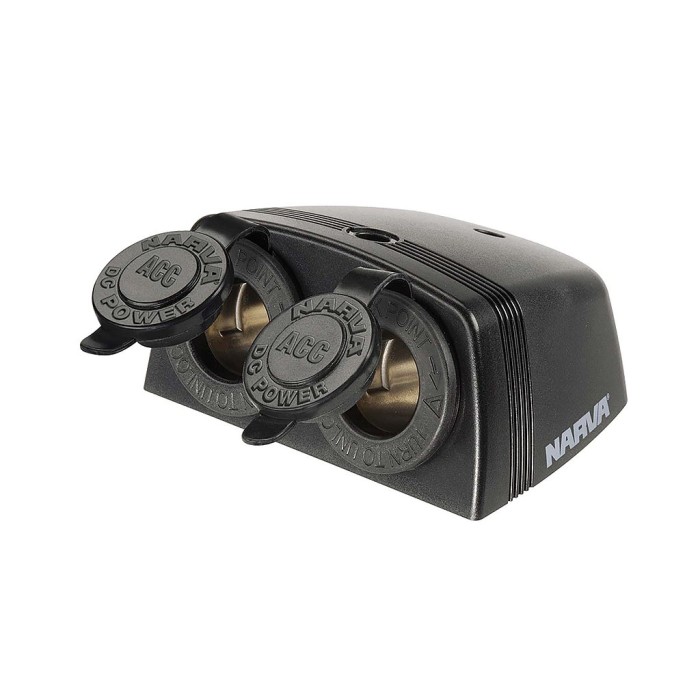 Narva Socket Surface Mount Twin Sockets 81160BL – Black 