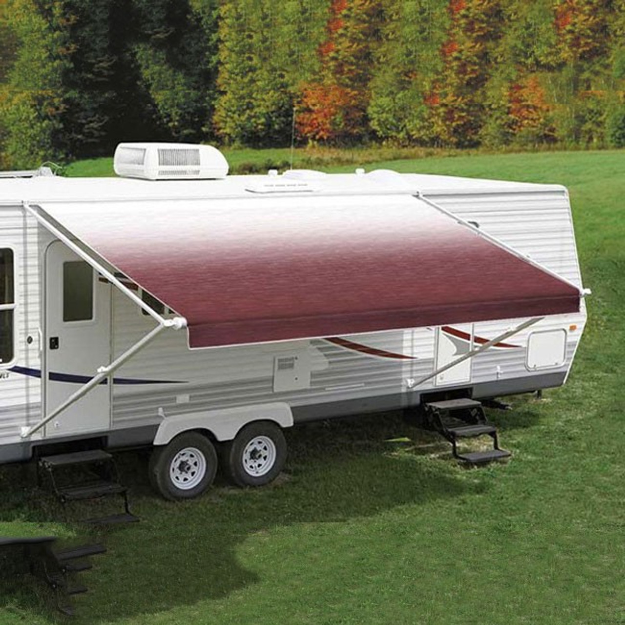 Carefree 18ft Burgundy Shale fade Roll out awning (no arms)- SALE 